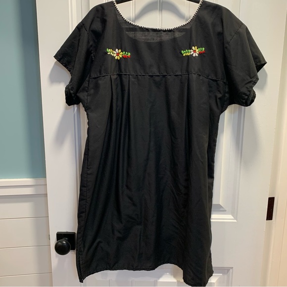 Handmade. Beautiful stitched black dress. S/M. Excellent condition. Thin. - Picture 2 of 8